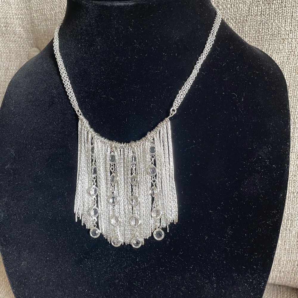 Double chain fringe necklace.